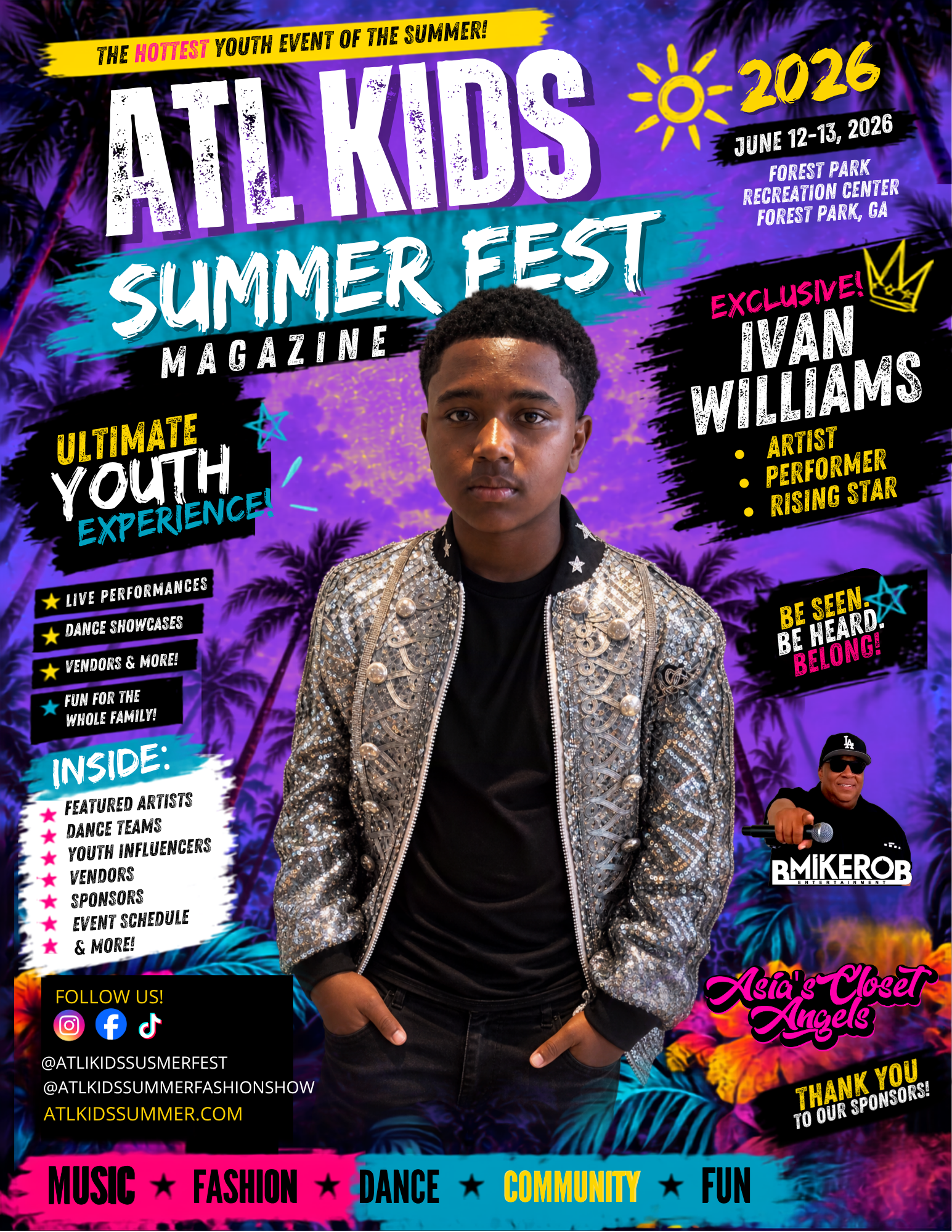 2026 ATL Kids Summer Fest Magazine Cover featuring Ivan Williams